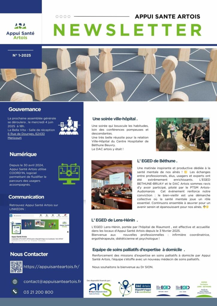 NEWSLETTER Appui Santé Artois – N°1-2025